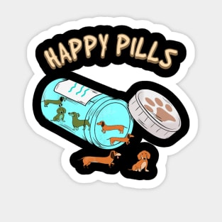 Happy Pills Dachshund Shirt, Dog Lover Gift Sticker